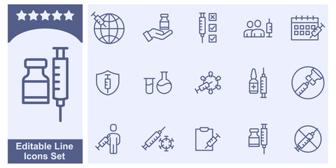 Vaccine set icon symbol template for graphic and web design collection logo vector illustration