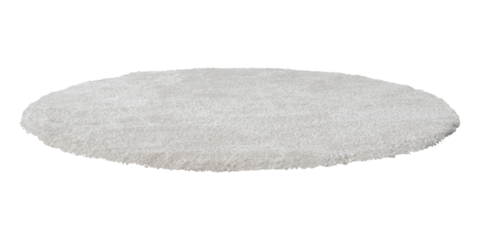 Gray fluffy rounded shape floor carpet design element