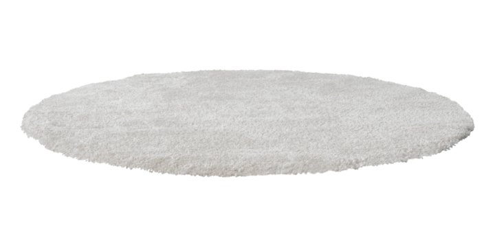 Gray fluffy rounded shape floor carpet design element