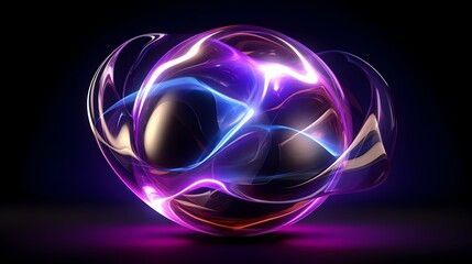 Pulsing Electromagnetic Plasma Sphere in Mesmerizing Blue and Purple Energy Field - Futuristic Science Concept Artwork