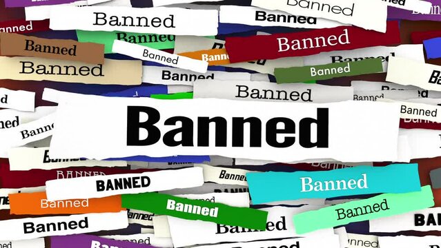 Banned News Headlines New Law Restriction Illegal Activity Outlawed 3d Animation