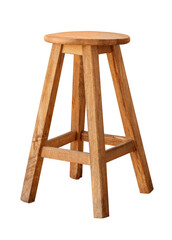 Single wooden stool design element