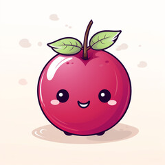 charming and minimalist cartoon-style depiction of a apple сreated with Generative Ai