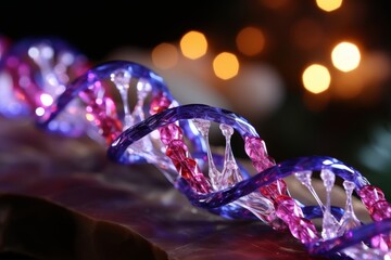 Abstract DNA helix strand. Scientific concept of genetics, biotechnology and research