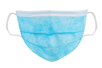 Blue disposable surgical face mask design element