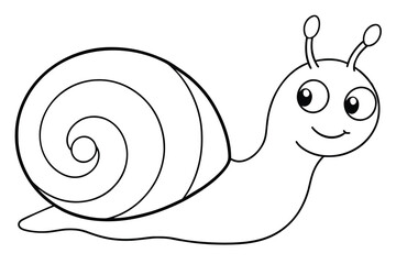 Cute snail line art vector illustration