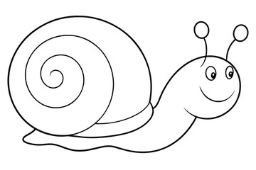 Cute snail line art vector illustration