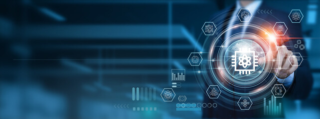 Quantum computing is businessman icon with groundbreaking capabilities, revolutionizing strategies...