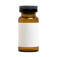 White label mockup on png amber injection bottle