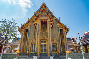 Buddhist Temple Wat Suthat, Bangkok, Thailand, Magnificent architecture of Asia