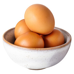 Eggs png in a ceramic bowl food photography