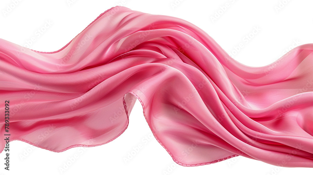Poster smooth elegant pink satin isolated on transparent background. abstract design element. generative ai