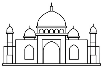 Masjid line art vector illustration