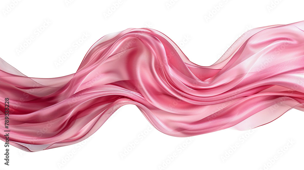 Poster smooth elegant pink satin isolated on transparent background. abstract design element. generative ai