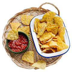 Nacho chips mockup png corn tortillas in a bowl