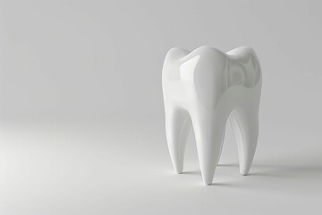 clean minimalist 3d render of a single tooth on a plain white background perfect for dental professionals