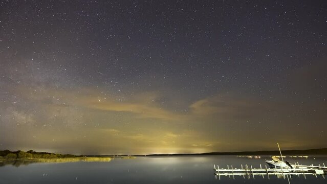 Milky Way timelapse at Lake Biscarosse