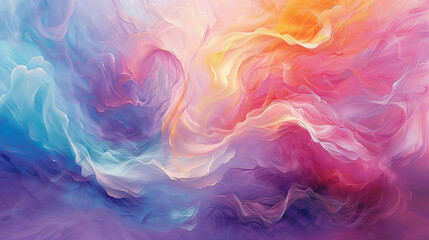 An ethereal symphony of swirling pastel hues dancing on a canvas of dreams.  - obrazy, fototapety, plakaty