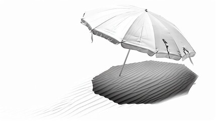 Beach umbrella clipart casting a patterned shadow