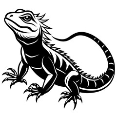 silhouette  lizard -vector illustration