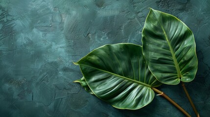The natural elegance of Philodendron leaves. - obrazy, fototapety, plakaty