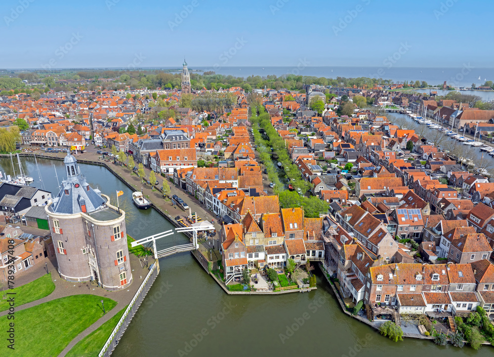 Sticker Aerial from the medieval city Enkhuizen in the Netherlands