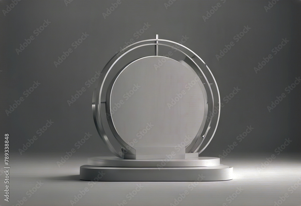 Poster splay white 3d standing blank circle concept product background podium shelf pedestal rendering succ