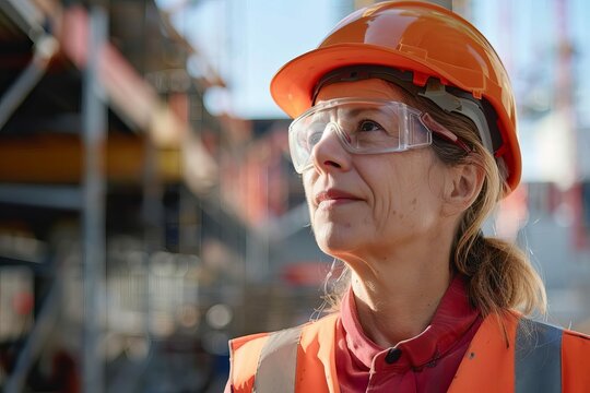 confident middleaged woman working on construction site empowerment and equality