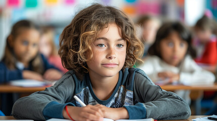 Elementary School Computer Science Classroom: Diverse Group of Little Smart Schoolchildren using Personal Computers, Learn Informatics, Internet Safety, Programming Language for Software Coding.