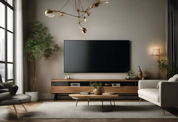 classic living interior render room mockup modern 3D Frame background furniture white minimalist wall home sofa style design decor minimal floor decoration