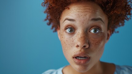 Surprised Woman with Freckles