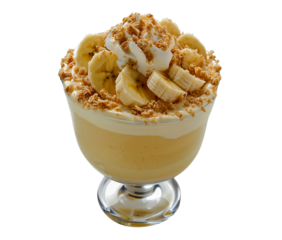 Banana Pudding isolated on transparent background