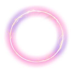 Frame png aesthetic, neon smoke pink circle shape design