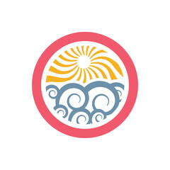 Summer logo design. Illustration of a logo design of the sun and the sea as a symbol of summer
- 789347637