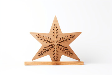 Obraz premium isolated,Wooden Sign, christmassy, white solid bg. simple, bright, feminine сreated with Generative Ai
