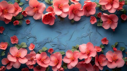 flowers on a blue background