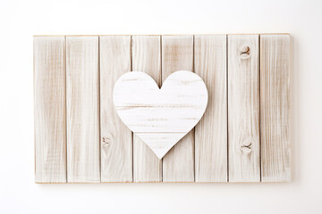 isolated,Wooden Sign, valentine's day, white solid bg, bright, feminine сreated with Generative Ai