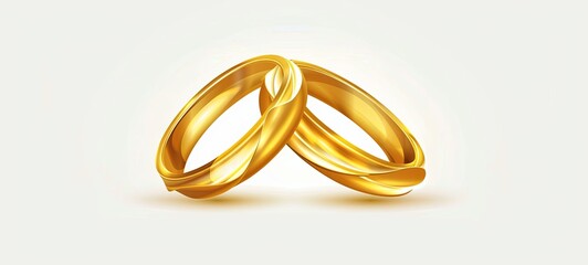 Gold vector wedding rings isolated on white background. Vector illustration. marriage invitations. generative ai
