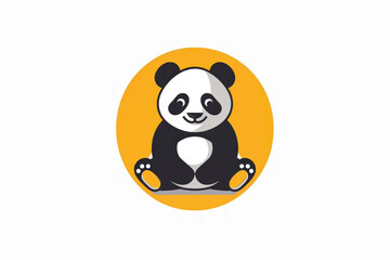panda logo design, flat style isolated on white background