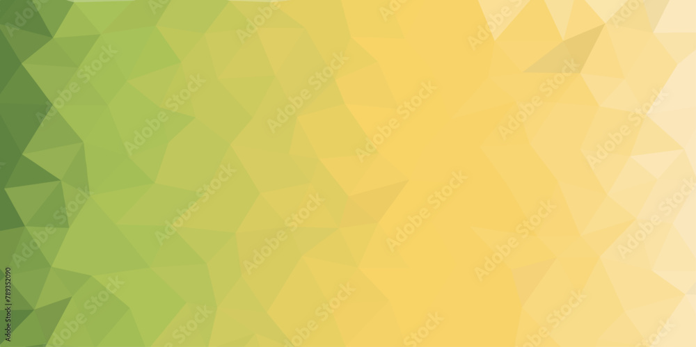 Poster Orange Abstract Low Poly with triangle shapes Design. Modern Green mosaic with textured overlap layer background. The background for the web site, the texture of triangulation.