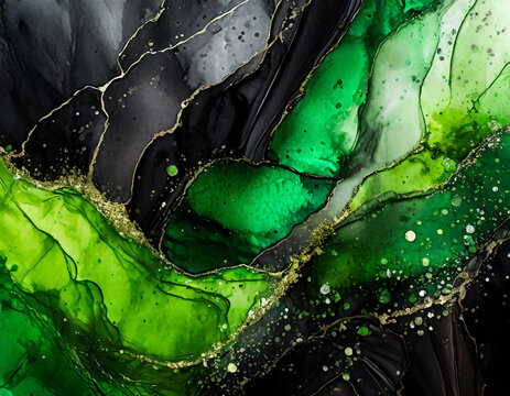 green and black alcohol ink abstract background graphic backdrop wallpaper