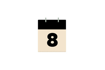 8 day eight eighth calendar days of the month sheets of paper