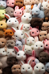 Close-ups of cute stuffed animals, perfect for plush toys and cuddly сreated with Generative Ai