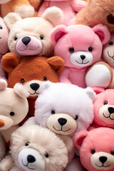 Close-ups of cute stuffed animals, perfect for plush toys and cuddly сreated with Generative Ai