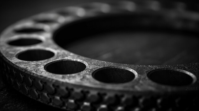 close up of a black and white gears