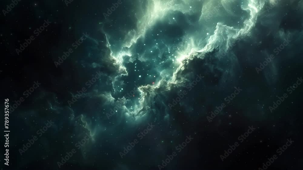 Wall mural blue deep space galaxy nebula. cinematic celestial background depicting astrology and space explorat