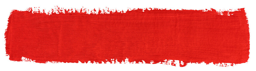 Red stroke of paint isolated on transparent background	
