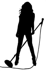 Silhouette illustration of a female singer
vector for world music day and world women's day