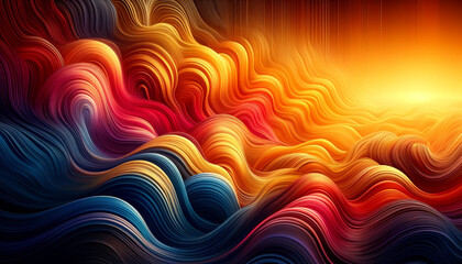 Abstract colorful background with wavy lines. Vector illustration for your design - obrazy, fototapety, plakaty