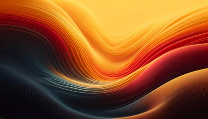 abstract background with smooth lines in orange and red colors - obrazy, fototapety, plakaty